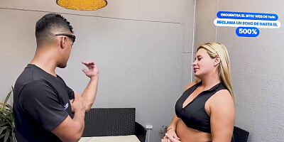 David Bander And Karen David - Slut Blondie Gym Trainner Have Hard Sex With Bbc Guy, Karen Sleent