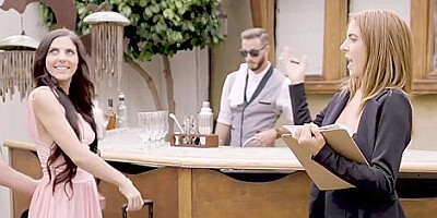 Theodora Day and Seth Gamble - Nasty couple blowing off and having intercourse in the room.