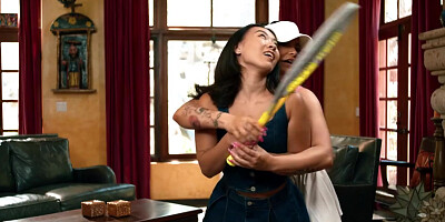 ADULT TIME - Bratty Stepbae Kimmy Kimm Seduces MILF Romi Rain To Stay Home And Play With Her Pussy