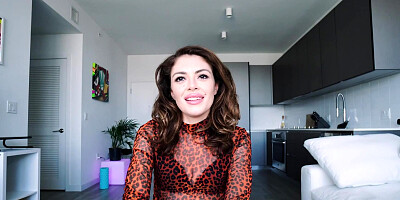 ...Vivianne Desilva sucks thick throbbing cock until it explodes on her face...