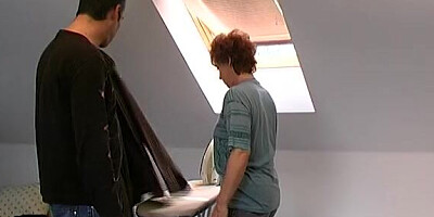 Mature hairy mom loves big fat cock in her ass!