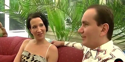 Short Haired Lady From Germany Gets Cum On Her Small Tits