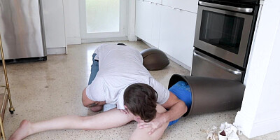 Randy husband has a tiny pale doll at his full disposal