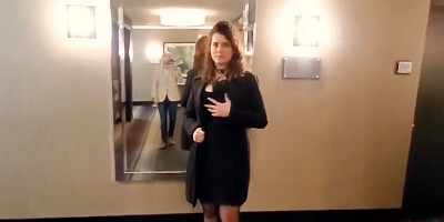 Hot Cum Slut On Leash Gets Crop Slapped And Face Fucked In Hotel Lobby