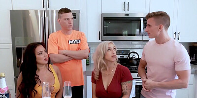 Swappz - Big-Titted MILFs Lory Lace and Demi Nova Get Their Tight Pussies Fucked by Their Stepsons