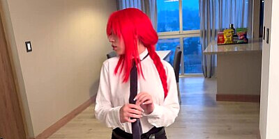 Makima wants to be dominated. Makes him cum 2 times - (Cosplay, Sloppy blowjob, Cowgirl) - Mewslut