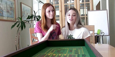 Lost Bets Games featuring Chloe Rose and Scarlett Sage's threesome scene