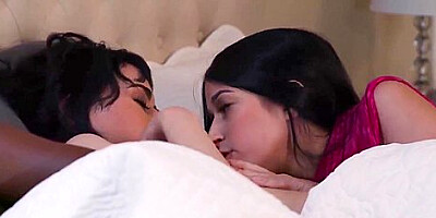 Lesbian Couple Ganging Their Ebony Bff With Nicole Kitt, Alex Coal And Olive Glass