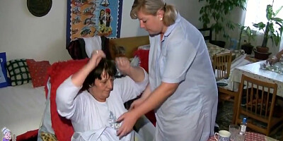 Blonde Mature Helps Granny To Masturbate