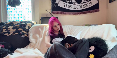 Petite Emo Girl Gets Turned On While Reading With Petite Girl