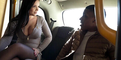 Sophia Lee Uses her BIG NATURAL BOOBS with a BIG BLACK COCK - Female Fake Taxi