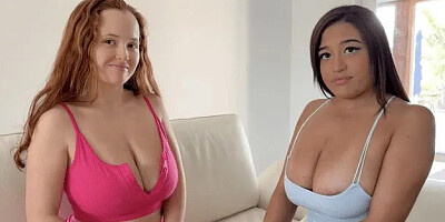 Threesome with Big Titty Step Sister and Girlfriend ~ Red Eviee & Funsized