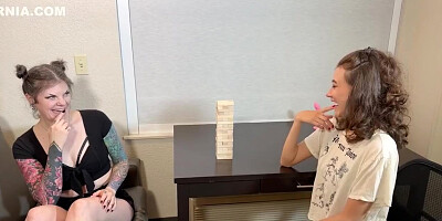 Liss And Daphne Are Playing A Twisted Version Of Jenga