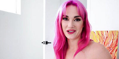 Gorgeous pink-haired hottie Siri Dahl rides on a massive cock