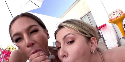 Swallowed: Paige Owens licks balls & gagging