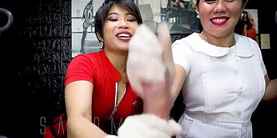 Evil Pinay Nurses Salome Salvi And Dominafire Perform Sounding And Blowjob On Unlucky Slave