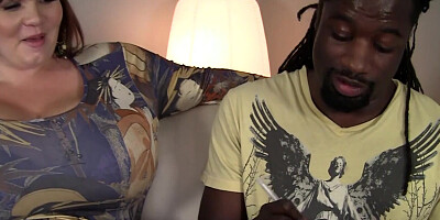 Curvy redhead babe gets her pussy dug by huge black cock and loving it