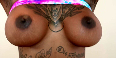 Black COUGAR GoGo FukMe wants a white goopy spunk to cover her sweet backside