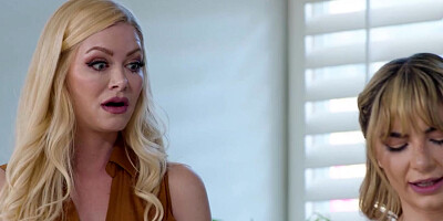 MOMMY'S GIRL - Stacked MILF Serene Siren Uses Vibrator & Tongue On Blonde Stepdaughter Demi Hawks