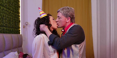 Hot and horny dad celebrates by fucking a tight Czech teen