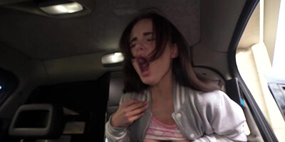 ...Petite cutie Olivia Zlata gets fucked in a taxi...