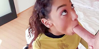 Des Ires And Sarah Lace - Curly Haired Petite A Hard Cock Inside Her Mouth And Vagina