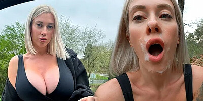 Big Tits Blonde Hitchhiker Wants Me to Cover Her Face with a Big Load of Cum..