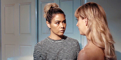 Handsome mature gal teaches young lesbian some new tricks