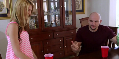 Strip pong is all fun and games, especially when Hope sucks and fucks a big stud until she gets cum on her face.