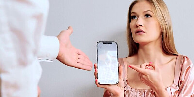 Adorable blonde taking care of his massive cock in heels