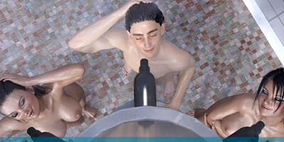 Incredible threesome creampie with my stepsister and her friend in the shower - 3D Hentai Animated Porn With Sound - F.I.L.F.