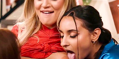Big Tits Lesbian Entertained By Her - Nicole Doshi, Ameena Green And Hailey Rose