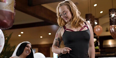 Steamy ladies with amazing curves fucking each other hard