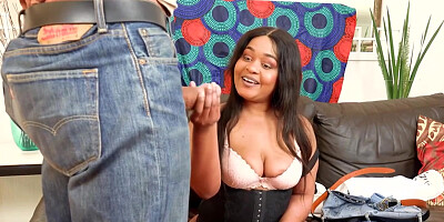 All In And Big T - Curvy Ebony Cum Slut Sloppy Sucks Casting Agents Big White Cock