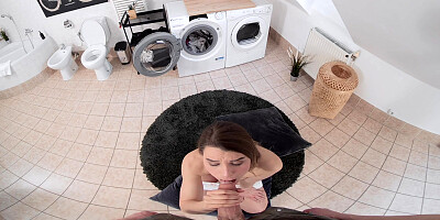 ...VR sex with petite brunette Elena Vedem...