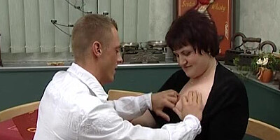 Small young cock fucks big fat wife