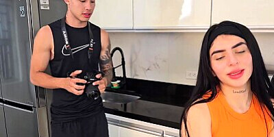 Photographer leaves my mouth full of cum - Abby Montao & Danner Mendez