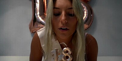18 Year Old High School Senior Celebrates 18th Birthday With A Huge Facial!
