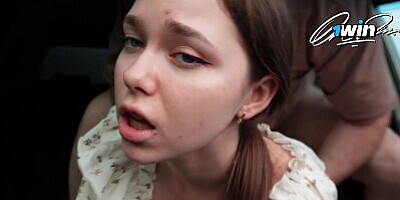 Stepsister paid with a blowjob for a ride. Fucked in the car - Deluxe_Bitch