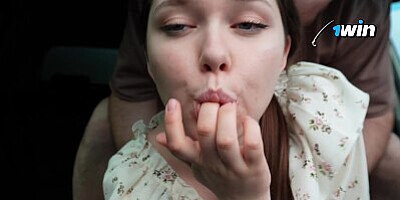 Stepsister paid with a blowjob for a ride. Fucked in the car - Deluxe_Bitch