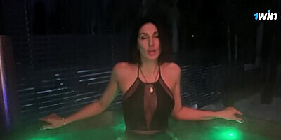 Hot stepmom takes a bath in front of her stepson and then lets him put his fingers in her pussy