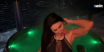 Hot stepmom takes a bath in front of her stepson and then lets him put his fingers in her pussy