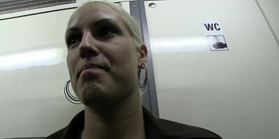 PublicAgent Blonde sucks and fucks on public train