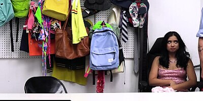 Shoplyfter! She Stole a Dress to Feel Better, So The Security Guard Got Her Naked