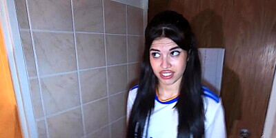 A Spanish Real Madrid Fan fucked hard in the Toilets and in a Corridor by 2 Strangers !