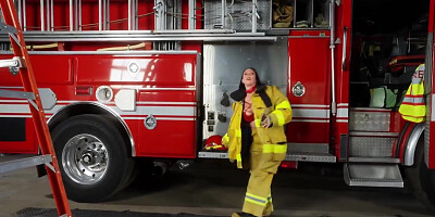 4k) - Brunette Milf With Big Naturals In Firefighter Cosplay Hardcore