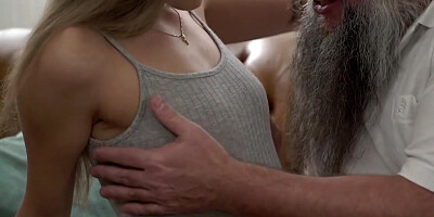Stunning 21yo babe smashed by grandpa