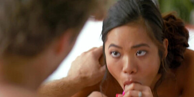 Lust kills man so he goes thrusting cock in and out of the Asian