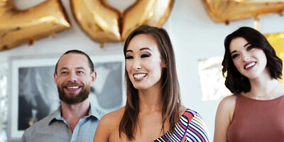 Junoesque Anny Aurora and Brad Newman - game show smut - Jerkaoke