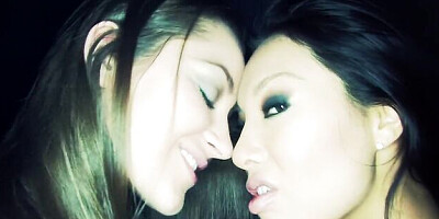 Elegant Asa Akira and Dani Daniels's toys scene